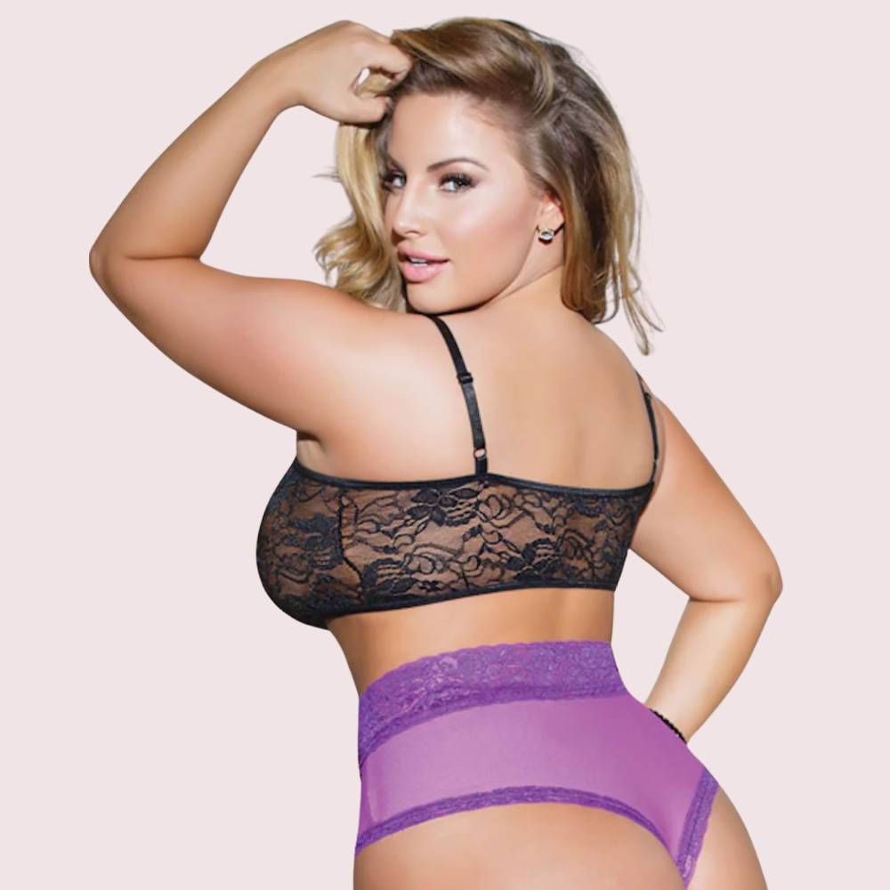 Women's Sheer Lace Wire-Free Bralette Bra – Soft Stretch Non-Padded Lingerie